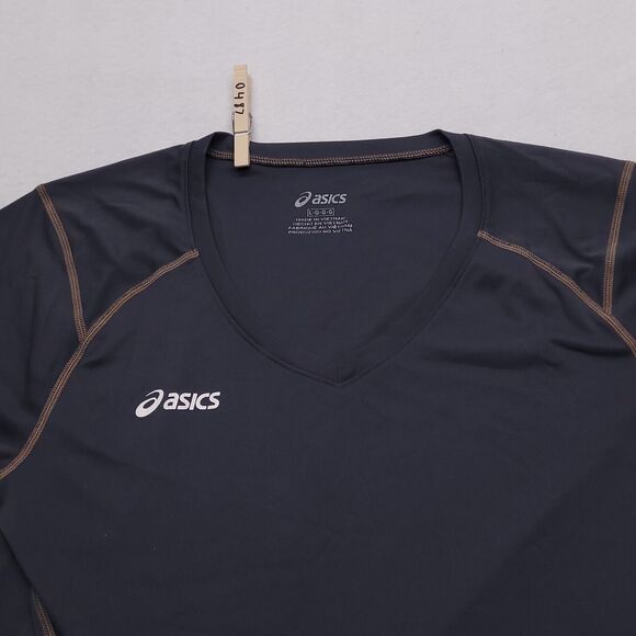 Asics Athletic Short Sleeve Pullover Active T Shirt Womens Size Large L Gray - Picture 1 of 8